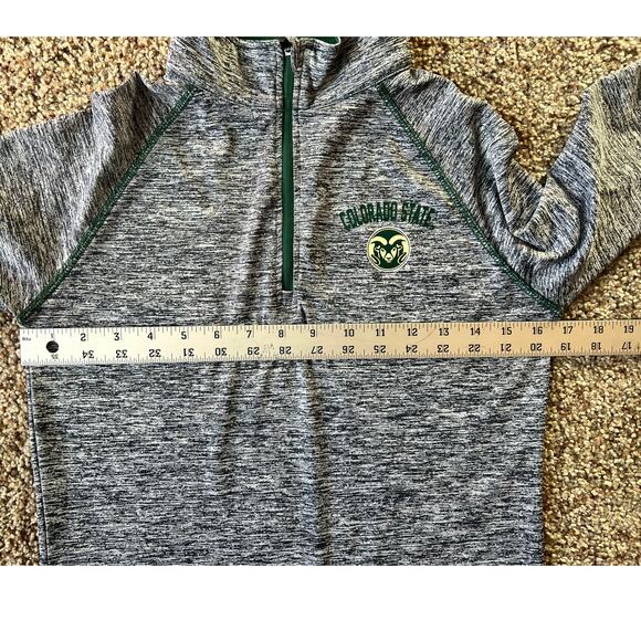 Womens CSU 1/4 Zip Pullover, Colorado State, Medium, Gray, Jacket, Lightweight - Picture 5 of 8